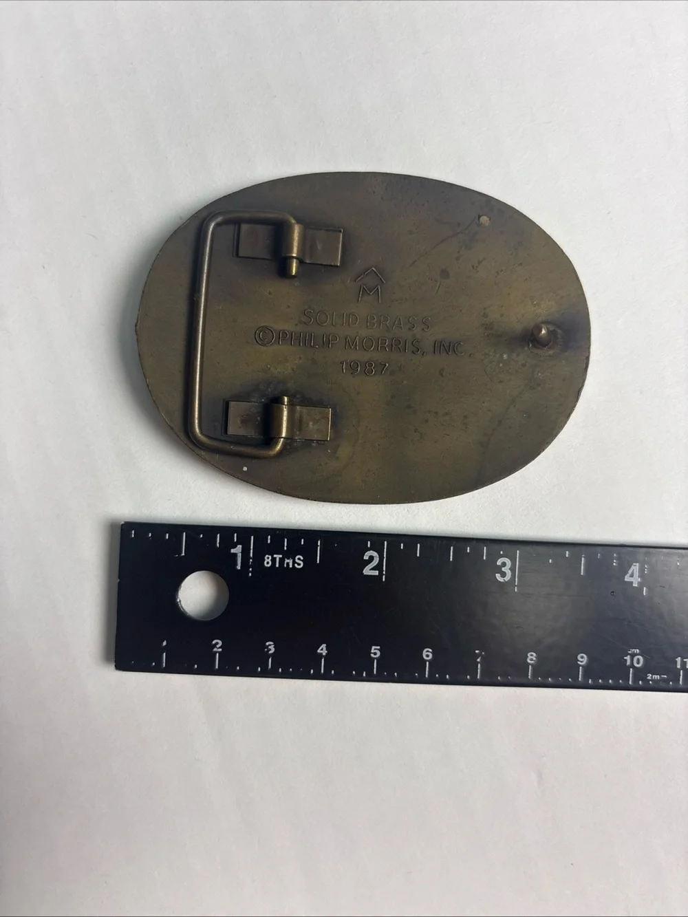 Vintage Marlboro Belt Buckle Solid Brass Philip Morris 1987 Star Cow Steer Bull